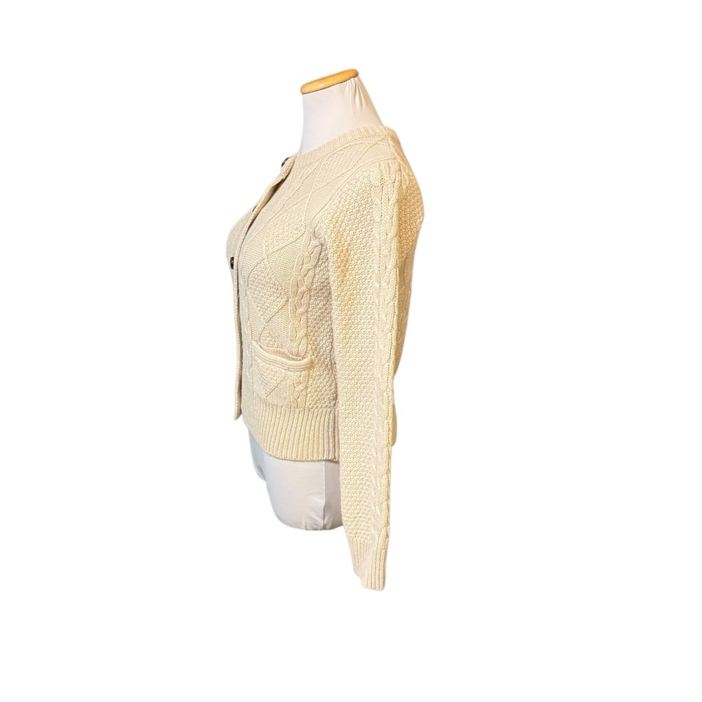 Fenn Wright Manson Cream Cable Knit Women's Cardigan Sweater - Picture 2 of 6